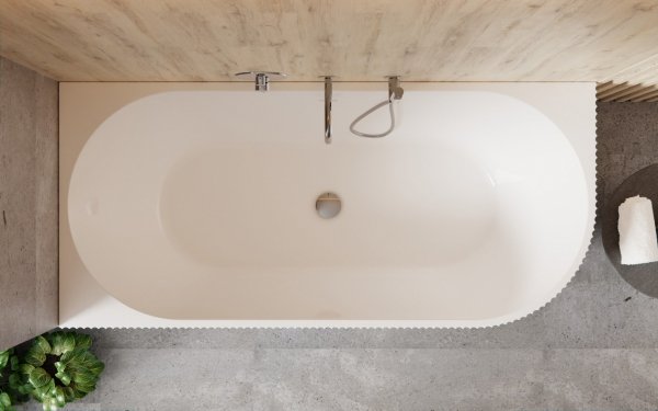 BESCO Wanna wolnostojąca Denaya 150x75 Lewa + maskownica odpływu gun metal #WAS-150DLGR