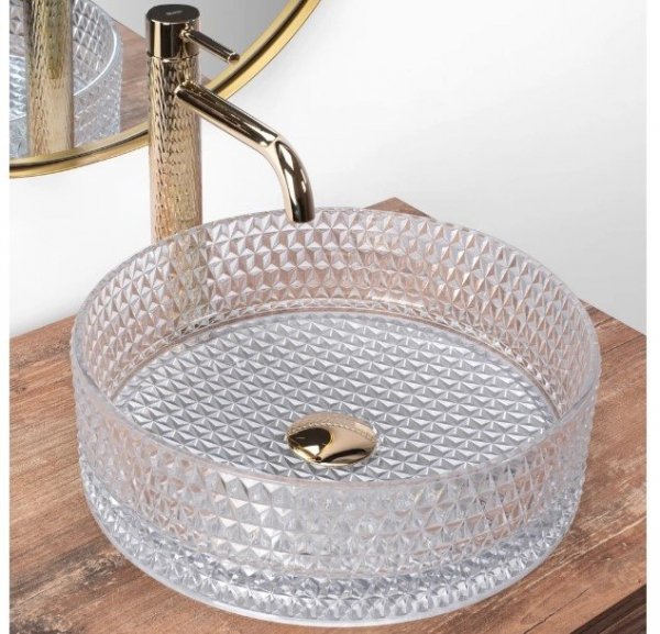 REA - Umywalka nablatowa CRISTAL Transparent