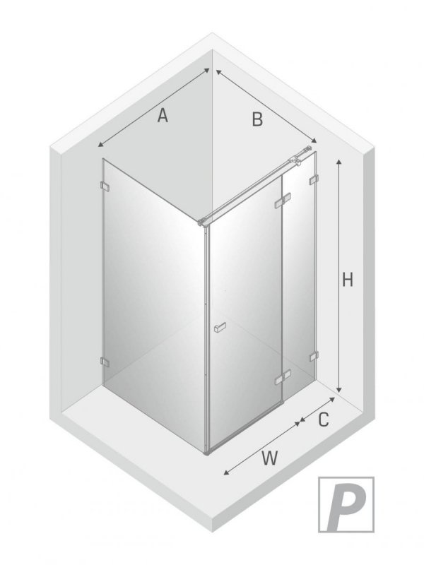 NEW TRENDY - Kabina prysznicowa prostokątna AVEXA 90x120x200 Linia Platinium szkło 6mm EXK1477/78