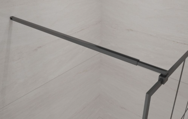 INVENA Kabina walk-in szkło - geometryczna kratka profil czarny 110 x 200 AK-32-117-S 