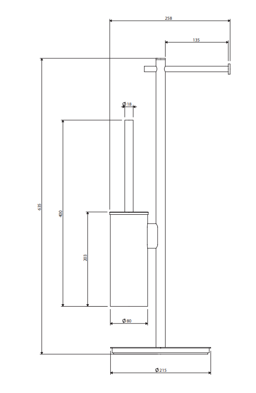 OMNIRES Stojak na papier i szczotkę toaletową MODERN PROJECT antracyt MP60810AT