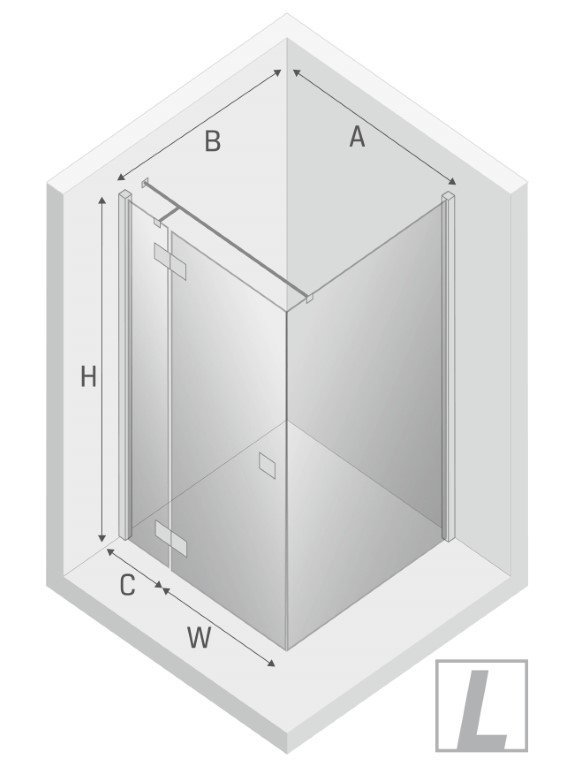 NEW TRENDY Kabina prysznicowa drzwi pojedyncze uchylne REFLEXA BLACK 110x100x200 POLSKA PRODUKCJA 