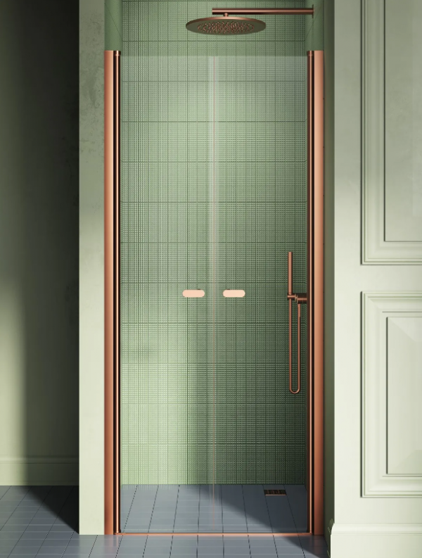 NEW TRENDY DRZWI WNĘKOWE NEW SOLEO 100x195 COPPER BRUSHED, wahadłowe, podwójne D-0496A