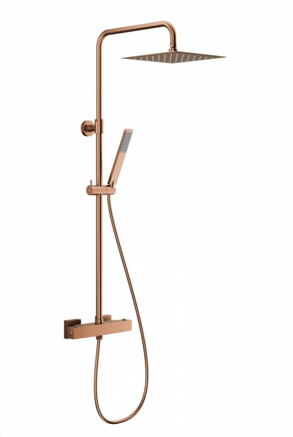 ARMATURA KRAKÓW KFA deszczownia z baterią termostatyczną LOGON PREMIUM BRUSHED ROSE GOLD 5746-920-34
