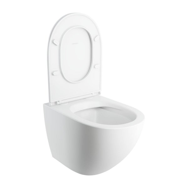 OMNIRES Misa WC Bezkołnierzowa z deską wolnoopadającą, 54x37 cm OTTAWA COMFORT biały mat OTTAWACMWBM