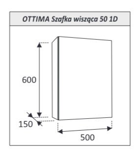 AQUAFORM - szafka łazienkowa wisząca z lustrem 1D 2S OTTIMA 50 biały połysk 50x60x15  AQ.401-1505011
