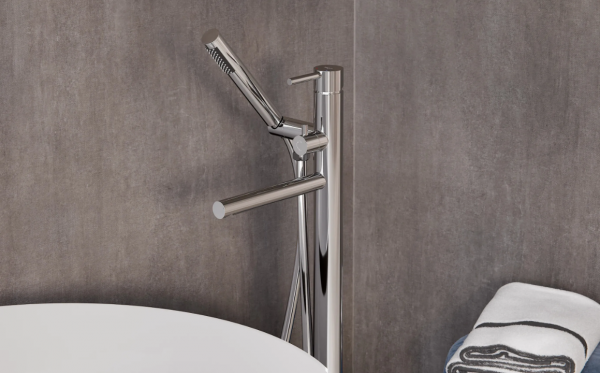 BESCO Bateria wannowa wolnostojąca Zea chrom BW-Z-CH