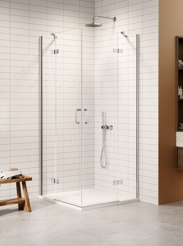 NEW TRENDY Kabina NESTA chrom 2D prostokątna  120x120x200 czyste 6mm Active Shield 2.0 K-3680