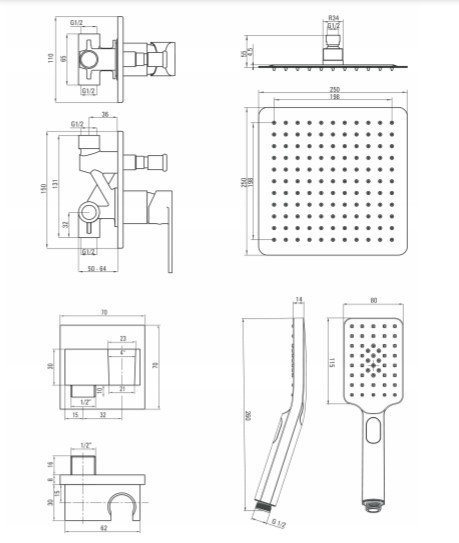 DEANTE - Komplet podtynkowy ALPINIA chrom  NAC_09LP
