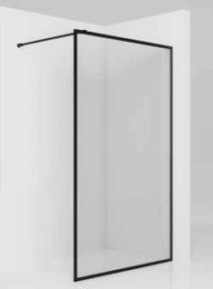 AQUAFORM - ścianka prysznicowa TEINE 100 typu Walk-In szkło transparentne 6mm profil CZARNY  AQ.103-12-30100-02