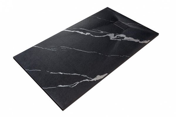 BESCO Brodzik prostokątny 100x80 Vexo Marble Black 100 VMB-100-80-P