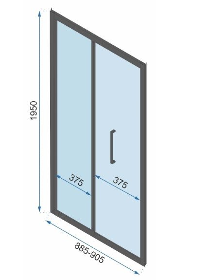 REA - Drzwi Prysznicowe Składane RAPID FOLD 90 Czarne/Black