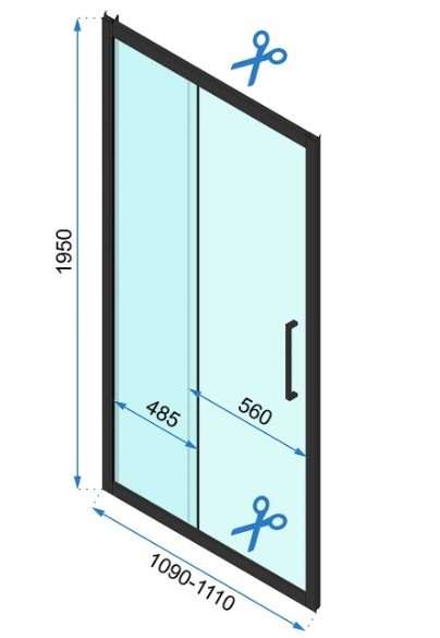 REA - Kabina Prysznicowa Przyścienna RAPID SLIDE Chrom  /drzwi 110 + ścianka 80 x2 + ramię x2/