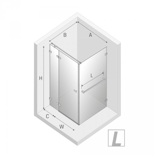 NEW TRENDY Kabina prysznicowa 90x100x200 AVEXA GOLD SHINE z wieszakiem relingowym EXK-3171/EXK-3201
