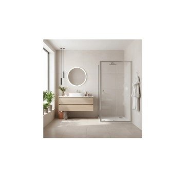 REA - Kabina Prysznicowa PRIMO SLIDE CHROM uchylne drzwi 120 + ścianka 70