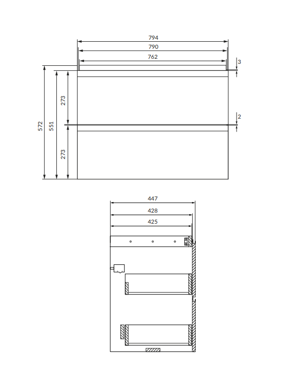 CERSANIT SZAFKA PODUMYWALKOWA MODUO 80 KASZMIR DSM S590-104-DSM