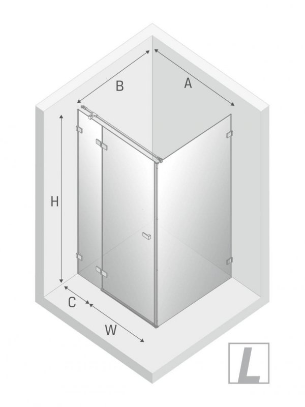 NEW TRENDY Kabina prysznicowa drzwi uchylne AVEXA GOLD SHINE Linia Platinium 110x120x200 EXK-1853/EXK-1859