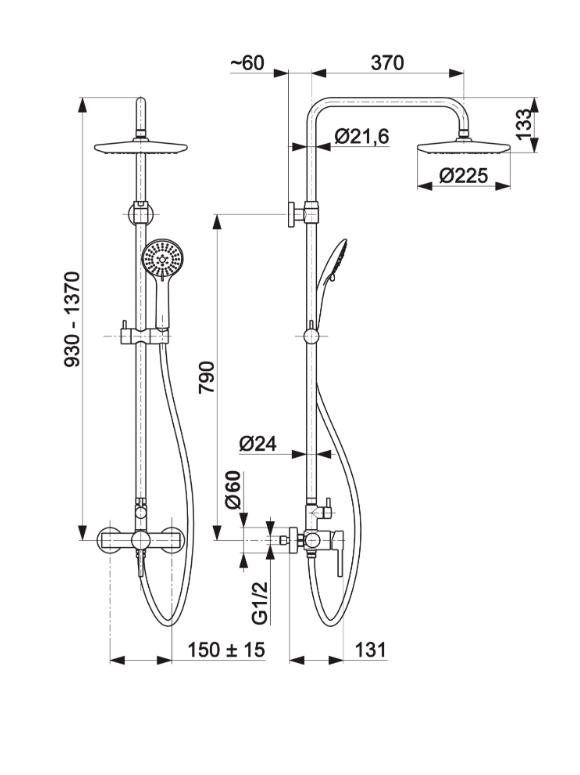 ARMATURA KRAKÓW KFA MOZA BRUSHED GOLD deszczownia z baterią natryskową 5036-910-31+ Odpływ liniowy 70cm złoty RSP01GL700