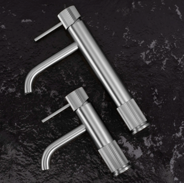 REA Bateria umywalkowa Rea Lungo Stripe Nikiel Szczotkowany Wysoka 