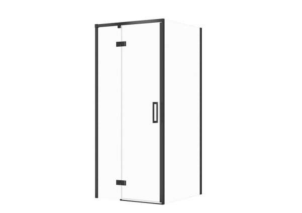 CERSANIT - Set B855 - Kabina kwadratowa LARGA na zawiasach 80x80X195  LEWA  Czarna szkło transparentne  S601-220