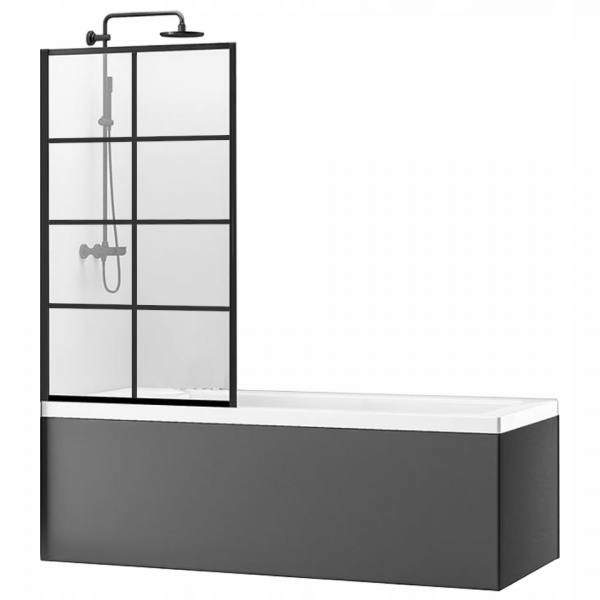REA - Parawan nawannowy ruchomy LAGOS-1 BLACK 80cm 