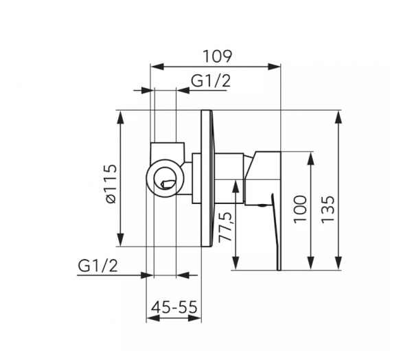 FERRO Bateria natryskowa podtynkowa, 1-funkcyjna NOSTRIS BNS7PABL