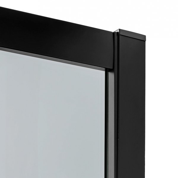 NEW TRENDY Kabina prysznicowa półokrągła szkło grafitowe 90x90 NEW VARIA BLACK K-0452