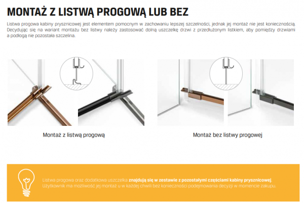NEW TRENDY Drzwi prysznicowe AVEXA COPPER BRUSHED 110x200 EXK-3537