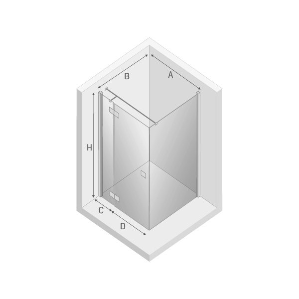 NEW TRENDY Kabina prysznicowa prostokątna pojedyncze drzwi uczylne REFLEXA 80x100 EXK-1236/EXK-0007/1241 PL PRODUKCJA