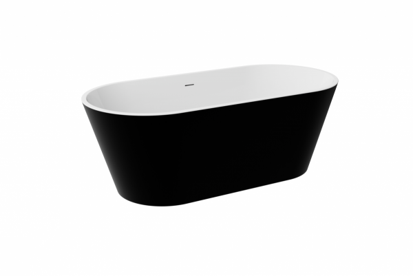 BESCO Wanna wolnostojąca Deeva Matt B&amp;W 170x80 + maskownica odpływu czarna matt #WWA-170DMBB