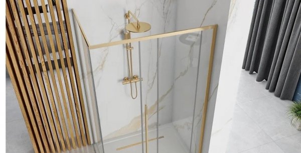 REA Kabina kwadratowa narożna SOLAR GOLD 90x90 Drzwi przesuwne