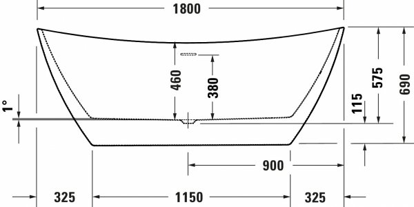 DURAVIT Wanna akrylowa wolnostojąca owalna DuraVato 1800 800 x 690 mm | 700569000000000