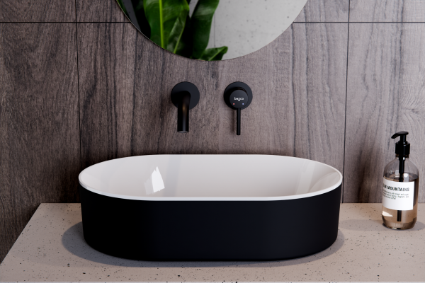 BESCO Umywalka nablatowa Lova Matt B&amp;W #UMM-LBW-N