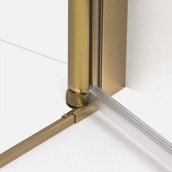 NEW TRENDY Kabina prysznicowa NEW SOLEO GOLD BRUSHED 1D prostokątna U 70x90x195 szkło czyste 6mm Active Shield 2.0 - wsp. równoległy K-4172-WP