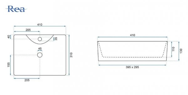 REA - Umywalka Nablatowa KELLY Mini Aiax Shiny