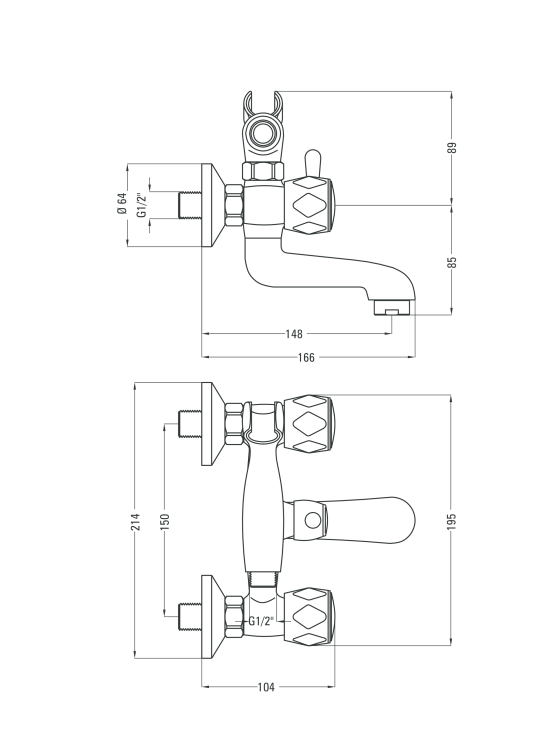 DEANTE Bateria wannowa z kompletem natryskowym TENO BON_011D