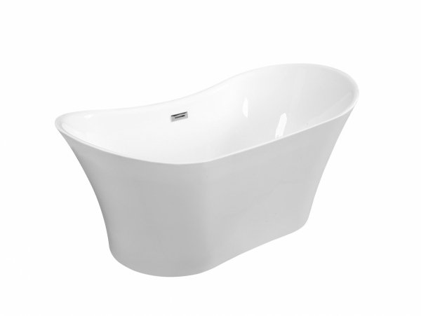 BESCO Wanna wolnostojąca Amber 170x80 + maskownica syfonu z przelewem czarna #WAS-170-ABC