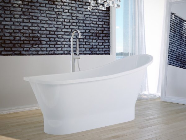 BESCO Wanna wolnostojąca Gloria 150x66 + klik-klak chrom #WMD-150-GL