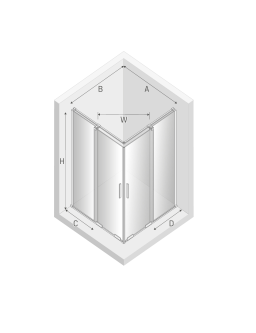 NEW TRENDY Kabina prysznicowa drzwi podwójne przesuwne SMART 90x120x200 EXK-4063