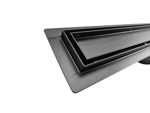 AQUALine - Odpływ liniowy posadzkowy czarny/black 2w1 pod płytkę 100cm L04BK