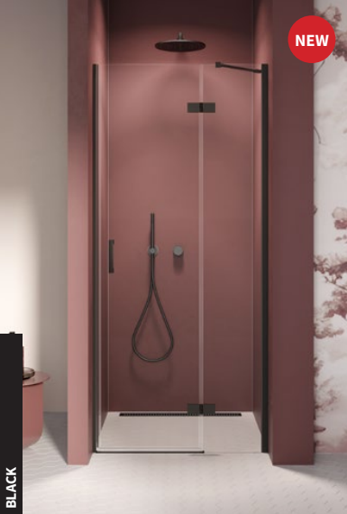 NEW TRENDY DRZWI WNĘKOWE NESTA BLACK, DRZWI POJEDYNCZE 110x200 1P D-0863A