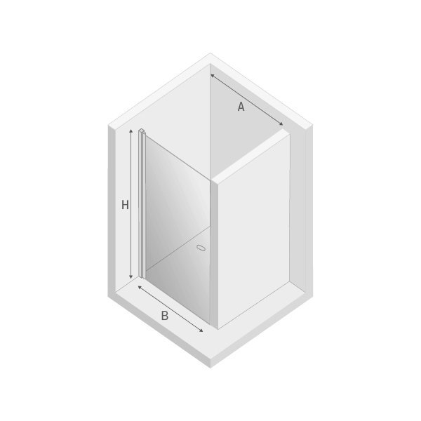 NEW TRENDY Drzwi wnękowe prysznicowe otwierane na zewnątrz i do wewnątrz NEW SOLEO BLACK 90x195 D-0211A