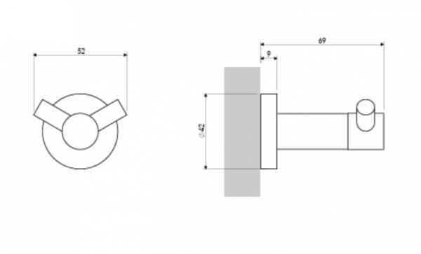 OMNIRES haczyk podwójny MODERN PROJEKT złoty połysk MP60120GL