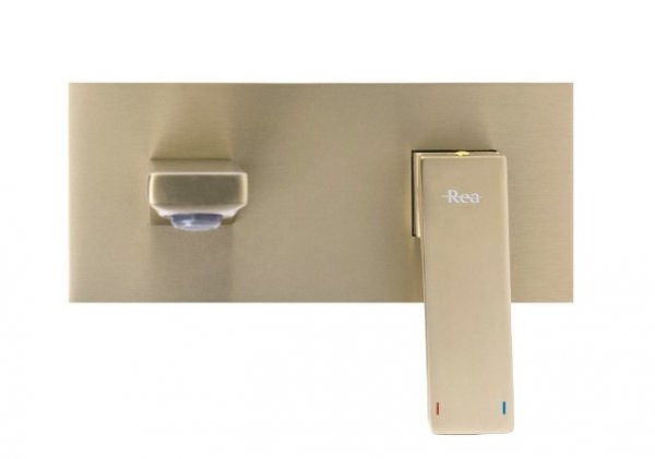 REA - Bateria umywalkowa podtynkowa JOE Złota Szczotkowana