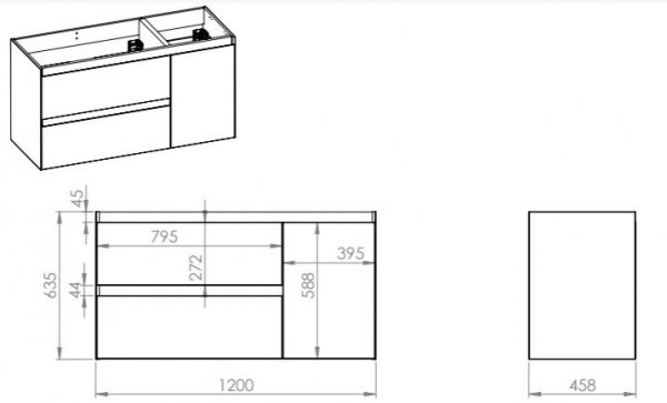 ELITA SZAFKA SPLIT 120 2S LEWA CARGO ANTHRACITE MATT 168166/RE011206256010