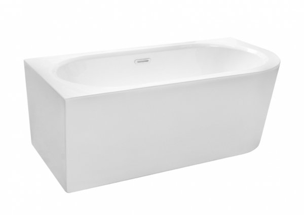 BESCO Wanna wolnostojąca Avita A-line 170 Prawa + syfon klik-klak chrom z przelewem slim #WAA-170APS