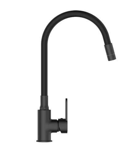 INVENA BATERIA ZLEWOZMYWAKOWA KSANTI Z RUCHOMĄ, 2F WYLEWKA, CZARNY BZ-37-004-L