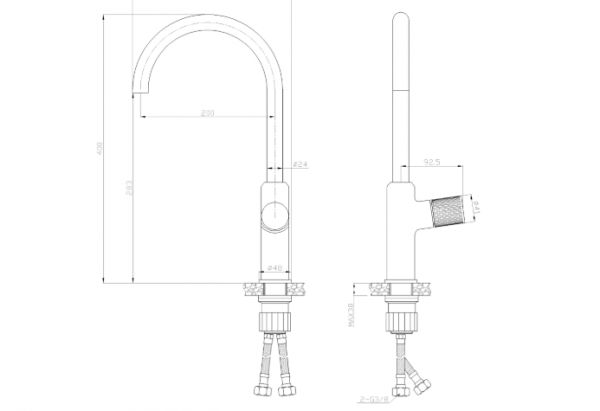 INVENA Bateria zlewozmywakowa Moonlight czarny/rose gold BZ-77-014-V
