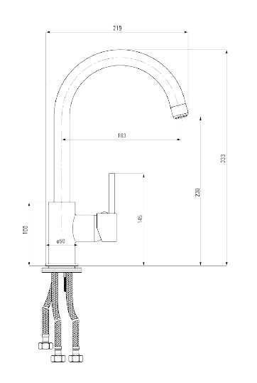 DEANTE - Bateria niskociśnieniowa trójdrożna zlewozmywakowa z wylewka U do podgrzewaczy wody  BEZ_062H