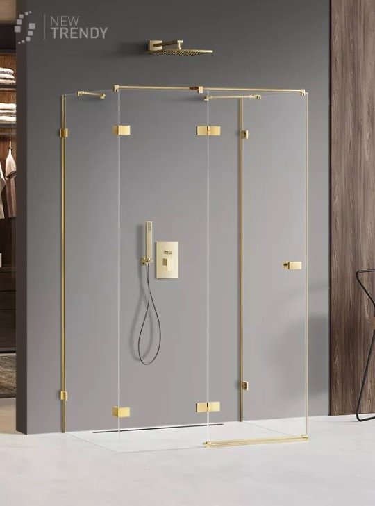 NEW TRENDY Kabina przyścienna AVEXA GOLD SHINE 80x120x200 EXK-2129/EXK-2099 POLSKA PRODUKCJA